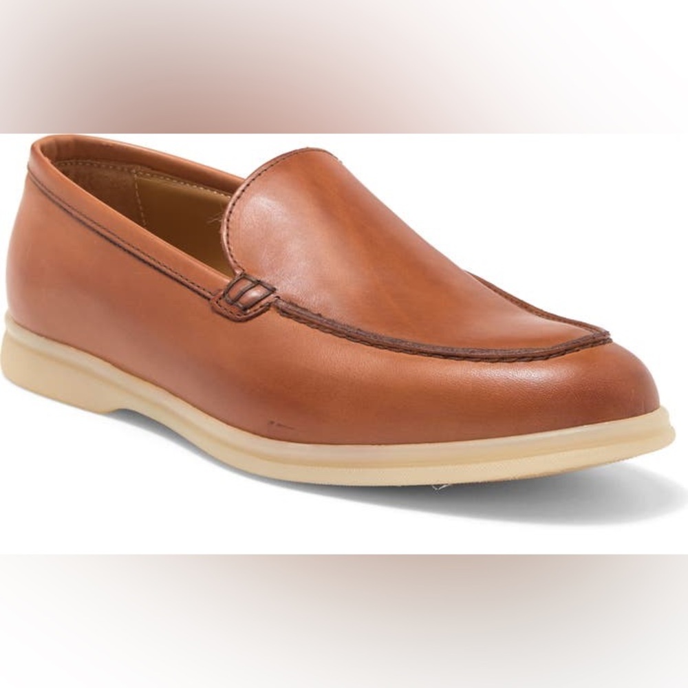 Bruno Magli Tan Leather Slip-On Loafers